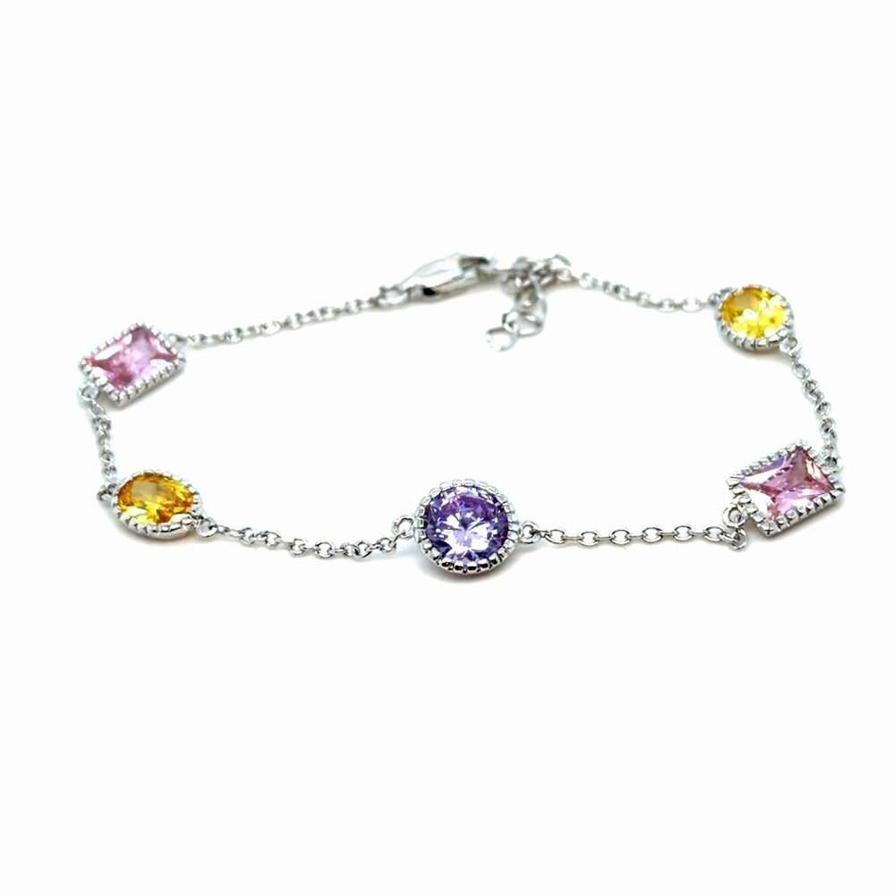 925‎ Silver Station Stones Bracelet